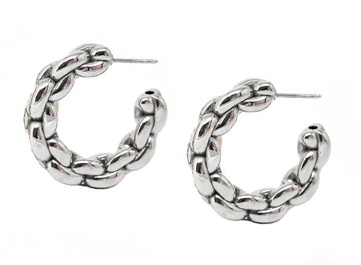 Nexus Large Hoop Earrings Silver