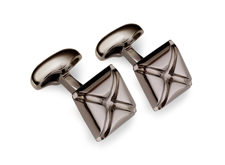 Origami Star Cufflinks Black Rhodium