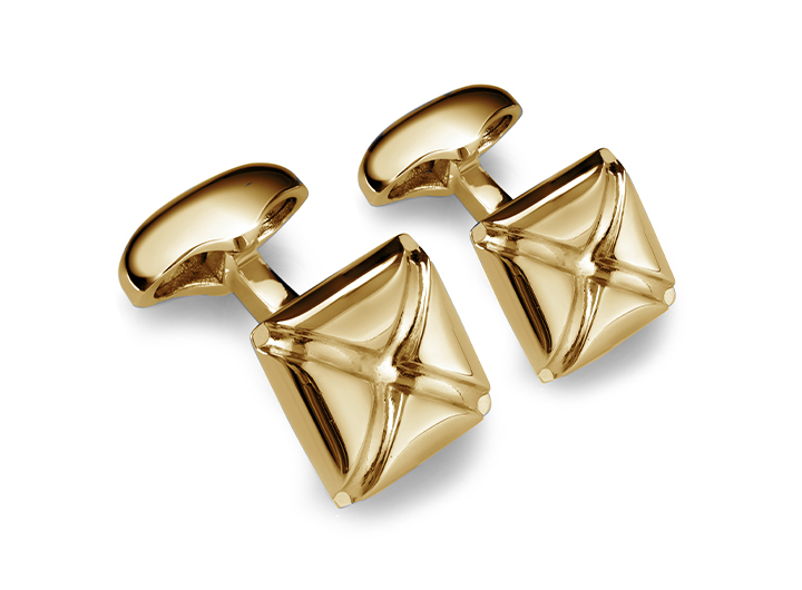 Origami Star Cufflinks Yellow Gold