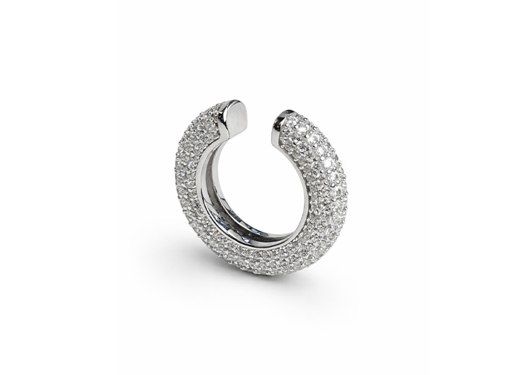 Pavé Bombay Ear Cuff, Silver