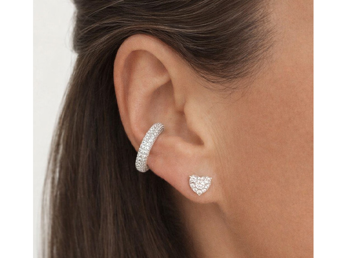 Pavé Bombay Ear Cuff, Silver