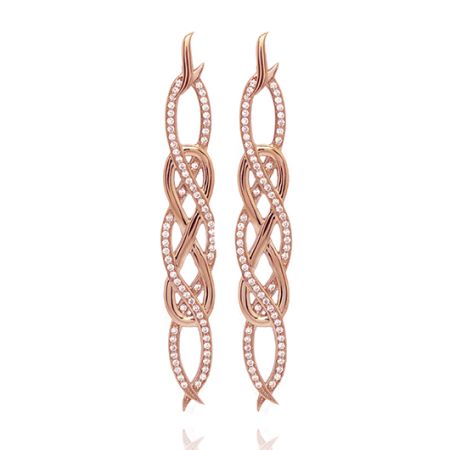 Poison Ivy Large Earrings Rose Gold