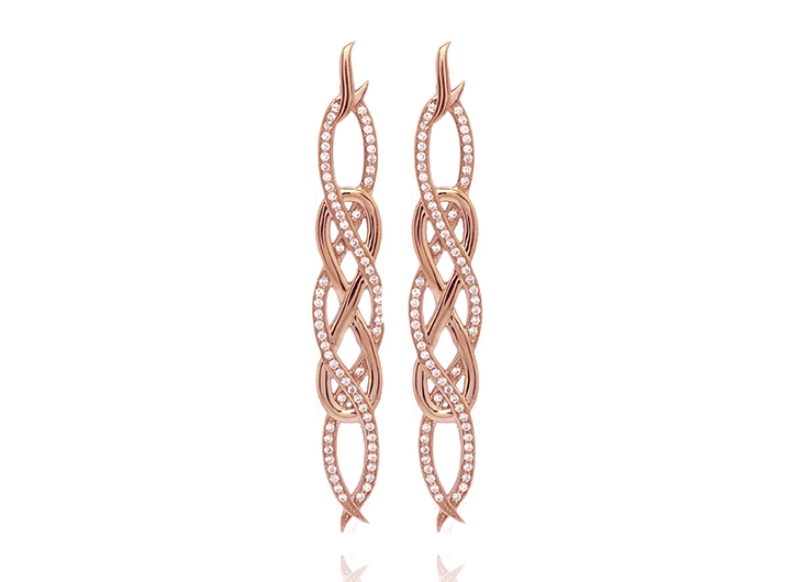 Poison Ivy Large Earrings Rose Gold