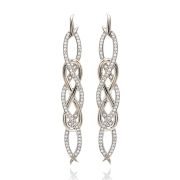 Poison Ivy Large Earrings Silver