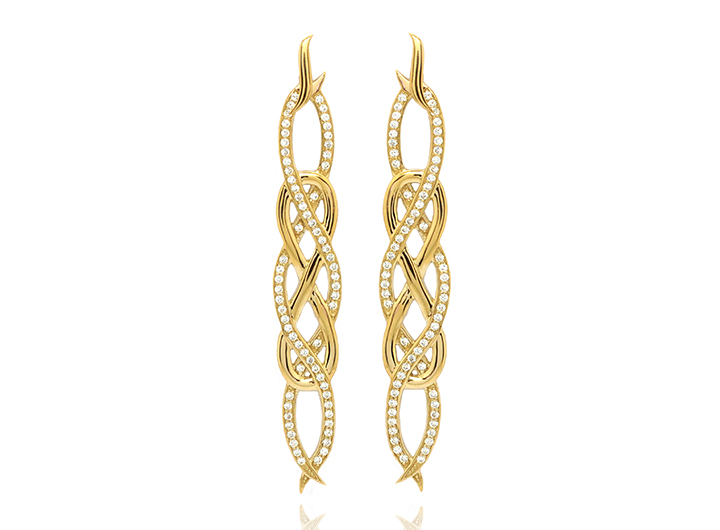 Poison Ivy Large Earrings Gold