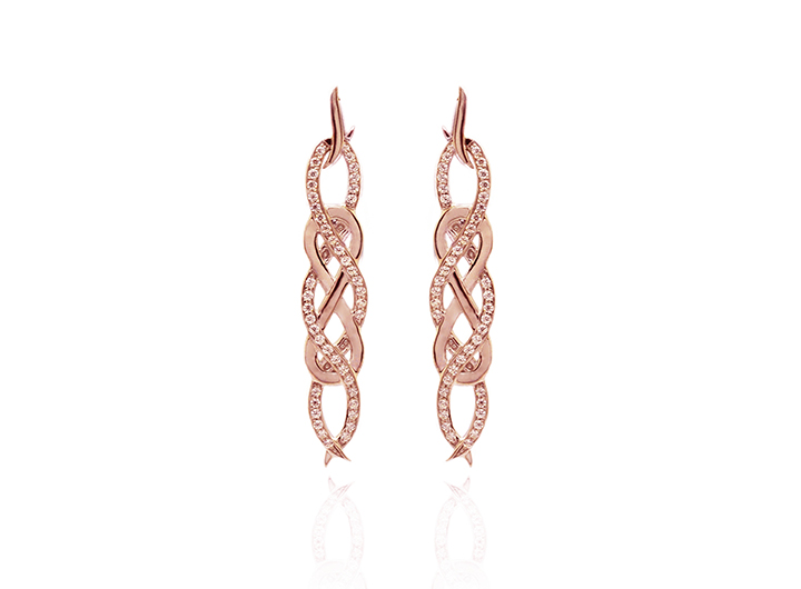 Poison Ivy Small Earrings Rose Gold