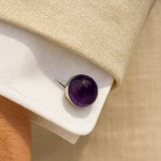 Power Orb Cufflinks Amethyst