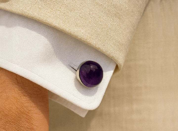 Power Orb Cufflinks Amethyst