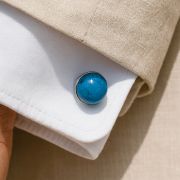 Chakra Power Orb Cufflinks Blue Howlite