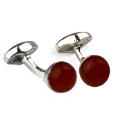 Chakra Power Orb Cufflinks Carnelian