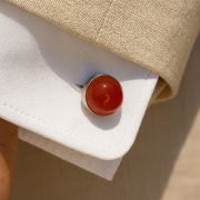 Chakra Power Orb Cufflinks Carnelian