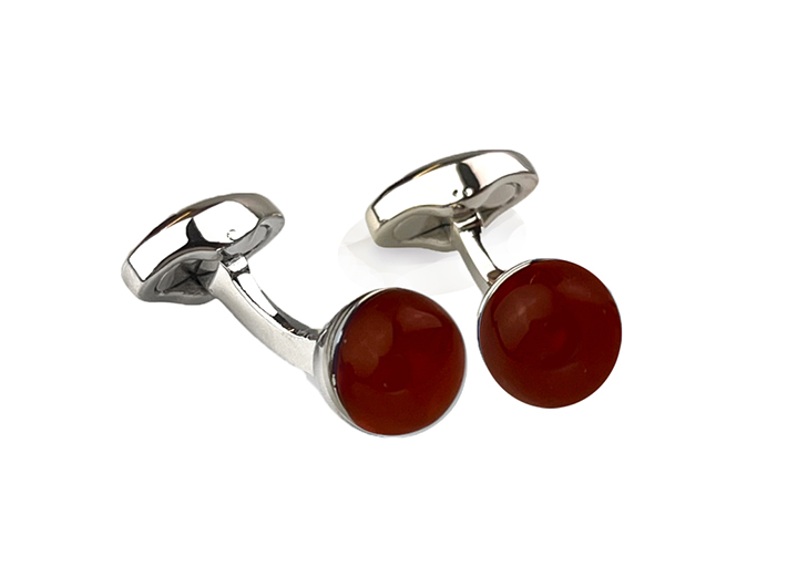 Power Orb Cufflinks Carnelian