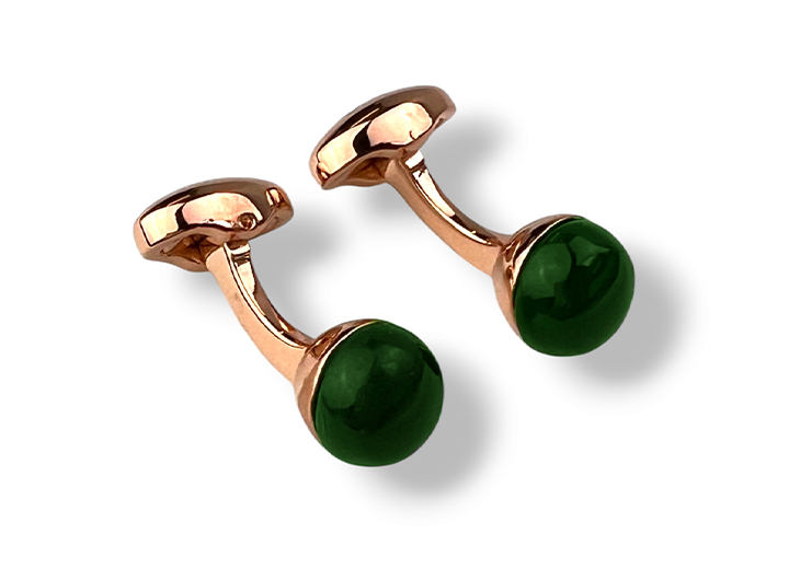 Chakra Power Orb Cufflinks Green Agate
