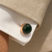 Chakra Power Orb Cufflinks Green Agate