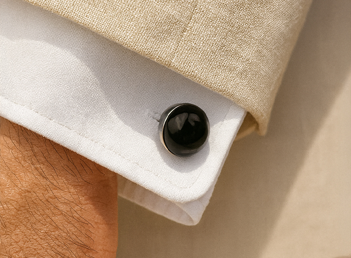 Chakra Power Orb Cufflinks Onyx