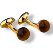 Chakra Power Orb Cufflinks Tigers Eye