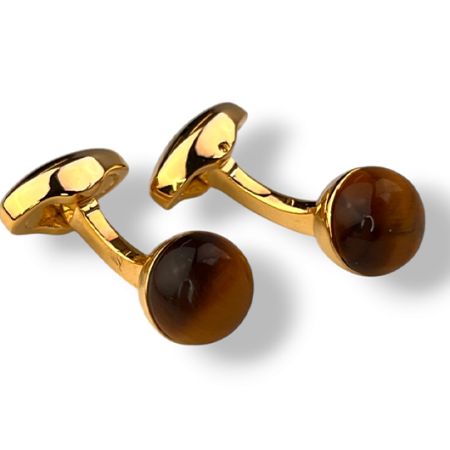 Chakra Power Orb Cufflinks Tigers Eye