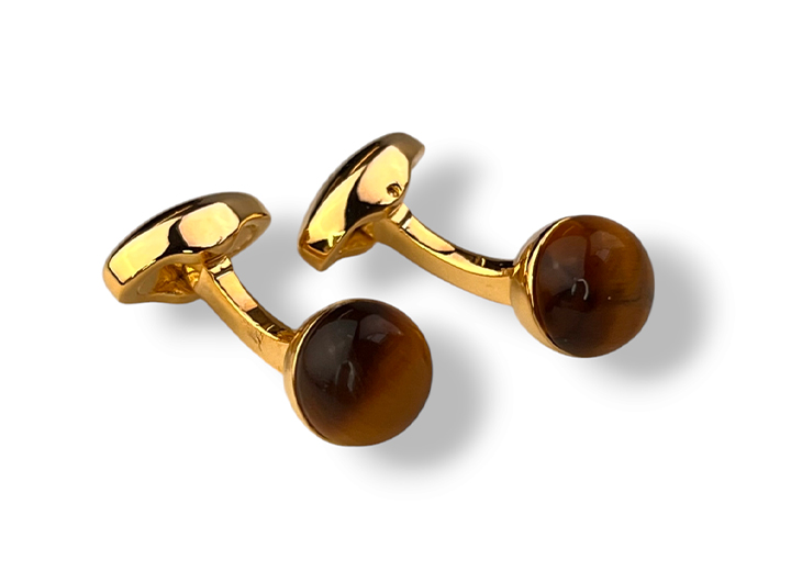 Chakra Power Orb Cufflinks Tigers Eye