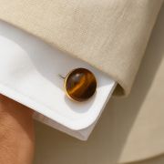 Chakra Power Orb Cufflinks Tigers Eye