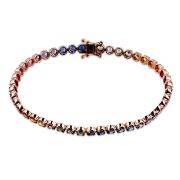 Babette Wasserman Rainbow Sapphire Tennis Bracelet