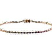 Rainbow Sapphire Tennis Bracelet 18ct Rose Gold