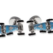 Retro Bug Car Cufflinks Light Blue