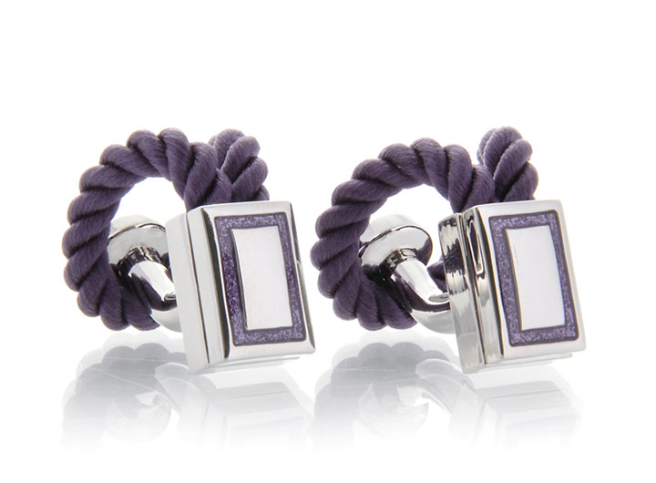 Rope Wrap Cufflinks Purple