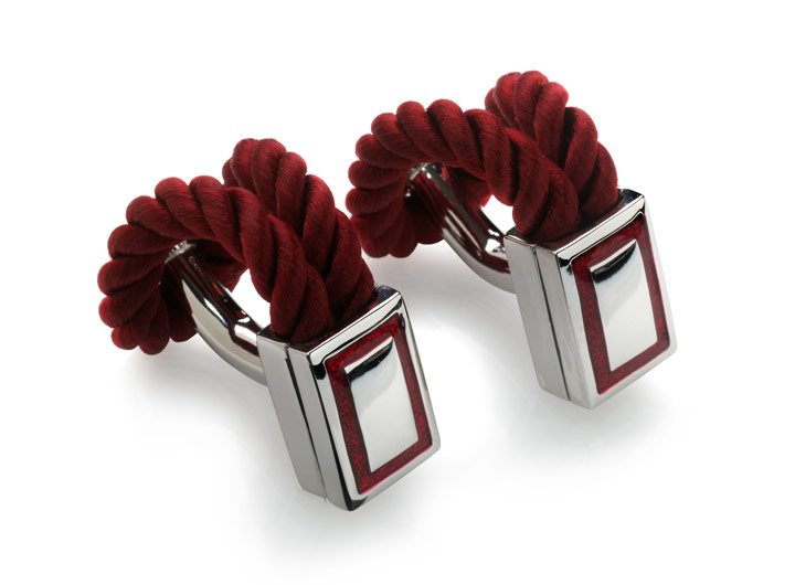 Rope Wrap Cufflinks Wine