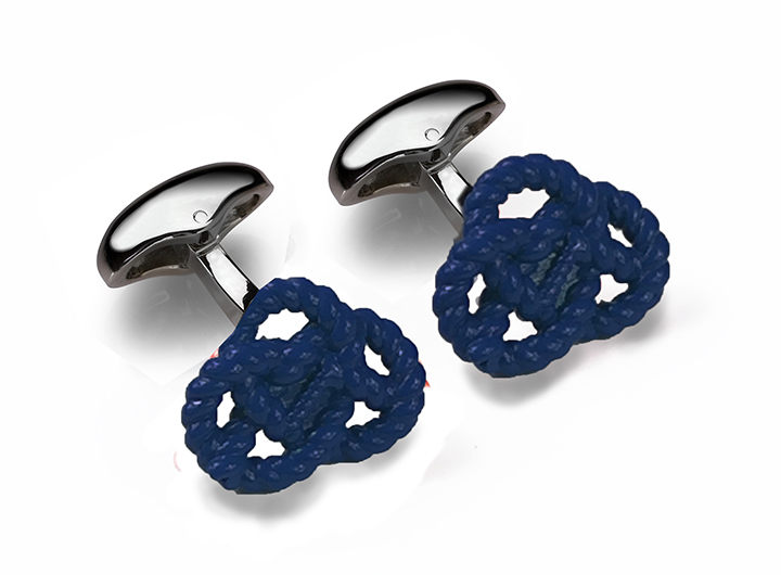 Sailors Rope Knot Cufflinks Navy