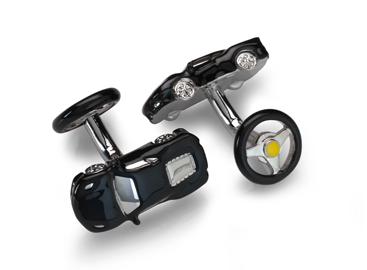 Sports Car Cufflinks Black