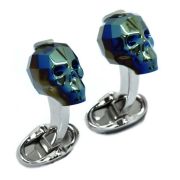 Swarovski Skull Cufflinks Blue