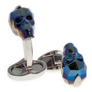 Swarovski Skull Cufflinks Blue