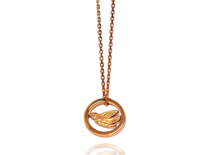 Twisting Bird Necklace Rose Gold