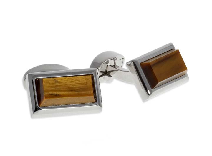 Tetris Cufflinks Tigers Eye