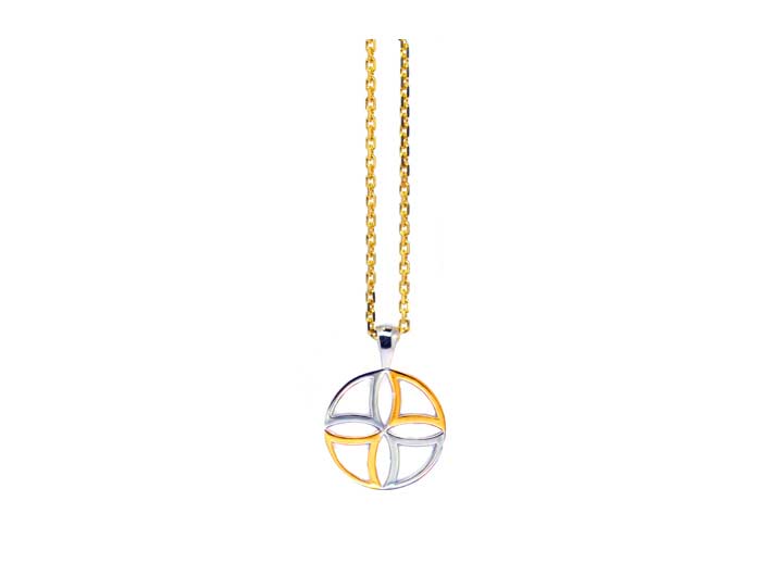 Tricorn Sphere Necklace Silver & Gold