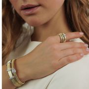 Tubogas Pebble Diamond Ring 18ct Yellow Gold