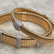 Tubogas Pebble Diamond Bracelet 18ct Yellow Gold