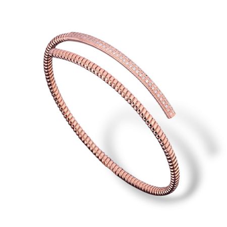 Tubogas Linea Wrap Diamond Bracelet 18ct Rose Gold