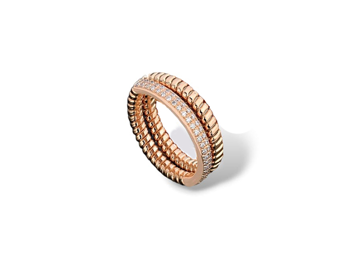 Tugogas Linea Wrap Diamond Ring 18ct Rose Gold