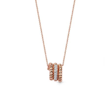 Tubogas Linea Wrap Diamond Necklace 18ct Rose Gold