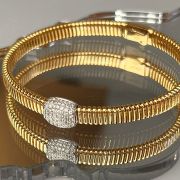 Tubogas Pebble Diamond Bracelet 18ct Yellow Gold