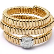 Tubogas Pebble Diamond Ring 18ct Yellow Gold