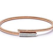 Tubogas Slim Diamond Bar Bracelet 18ct Rose Gold
