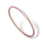 Tubogas Slim Diamond Bar Bracelet 18ct Rose Gold