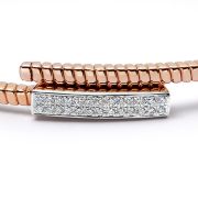 Tubogas Slim Diamond Bar Bracelet 18ct Rose Gold