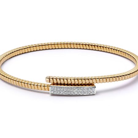 Tubogas Slim Diamond Bar Bracelet 18ct Yellow Gold