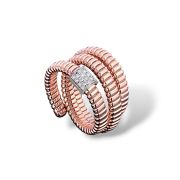 Tugogas Pebble Triple Wrap Diamond Ring 18ct Rose Gold