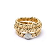 Tubogas Pebble Diamond Ring 18ct Yellow Gold