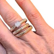 Tugogas Pebble Triple Wrap Diamond Ring 18ct Rose Gold