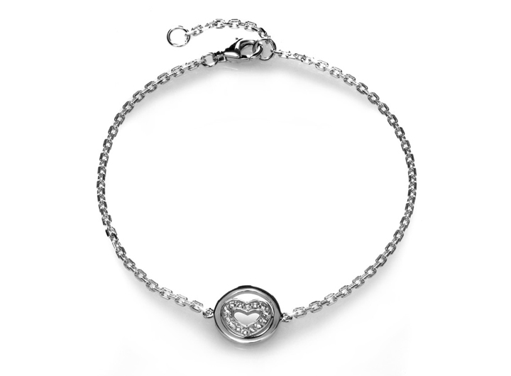 Twisting Heart Bracelet Silver